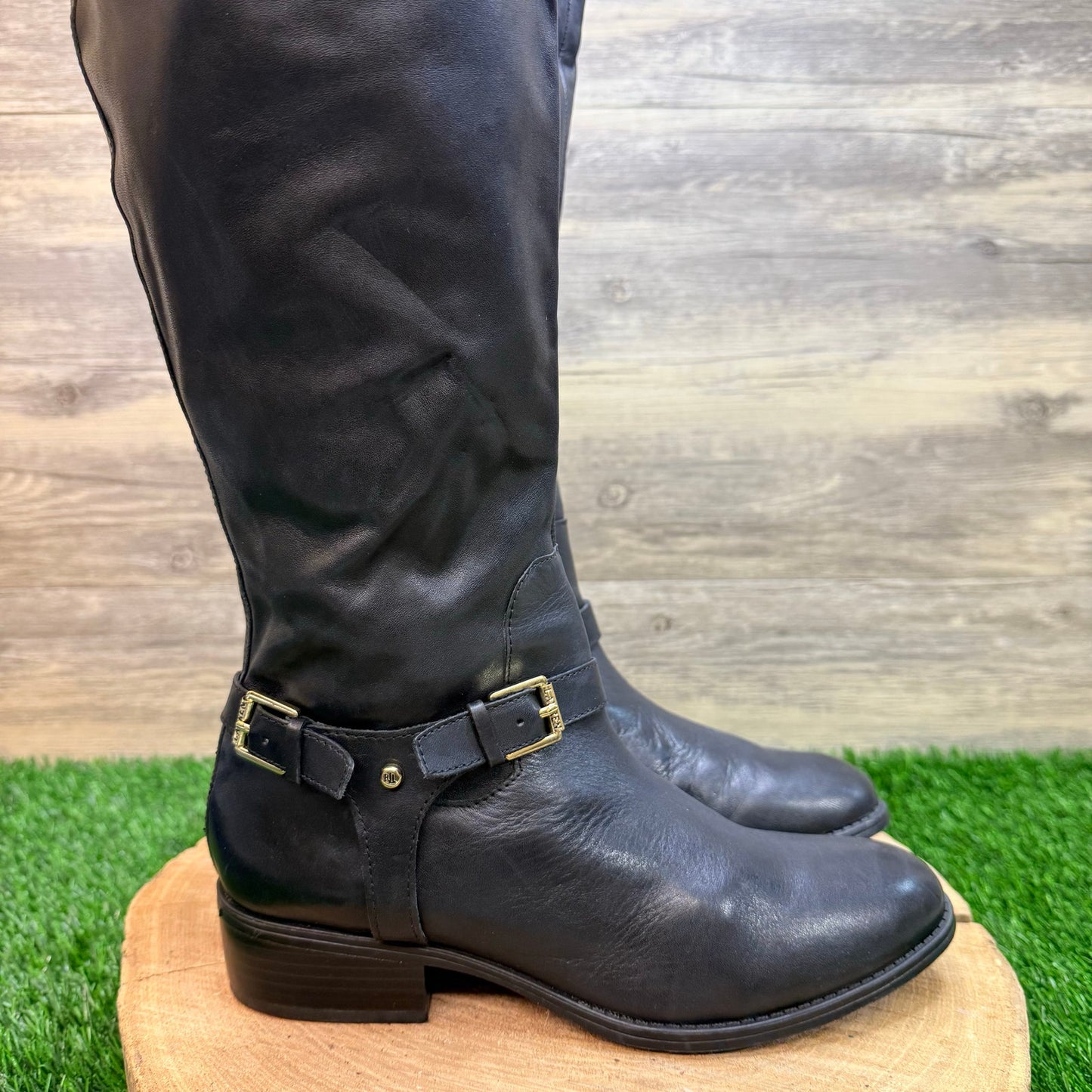 Lauren Women - Size 8B - Black Harness Riding Boots Marion