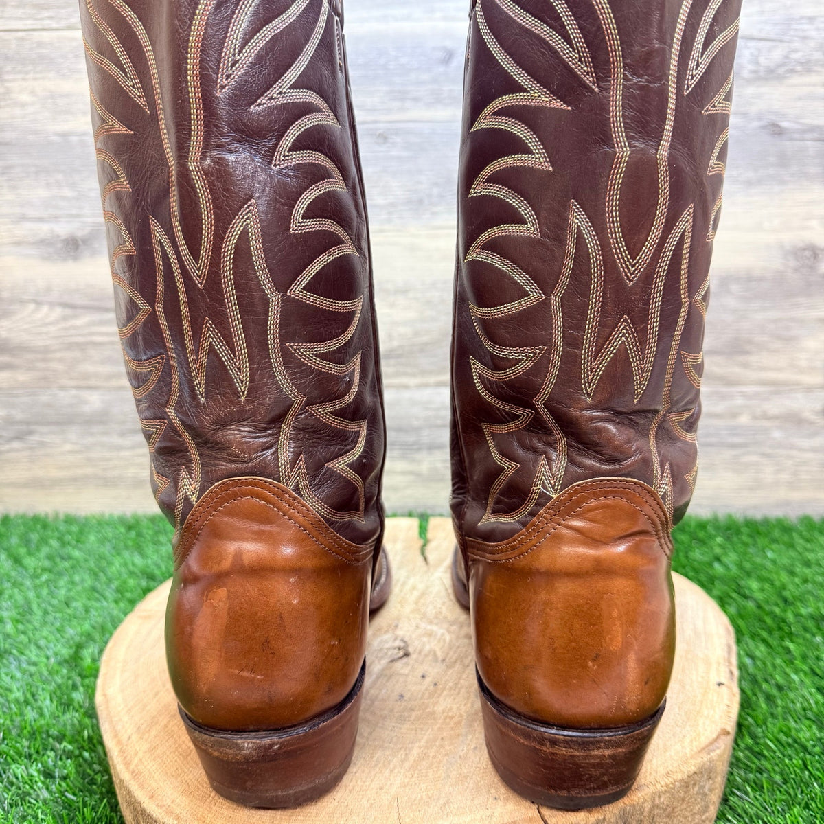 Nocona Men - Size 10.5D - Vintage Brown Two Tone Western Cowboy Boots 4782