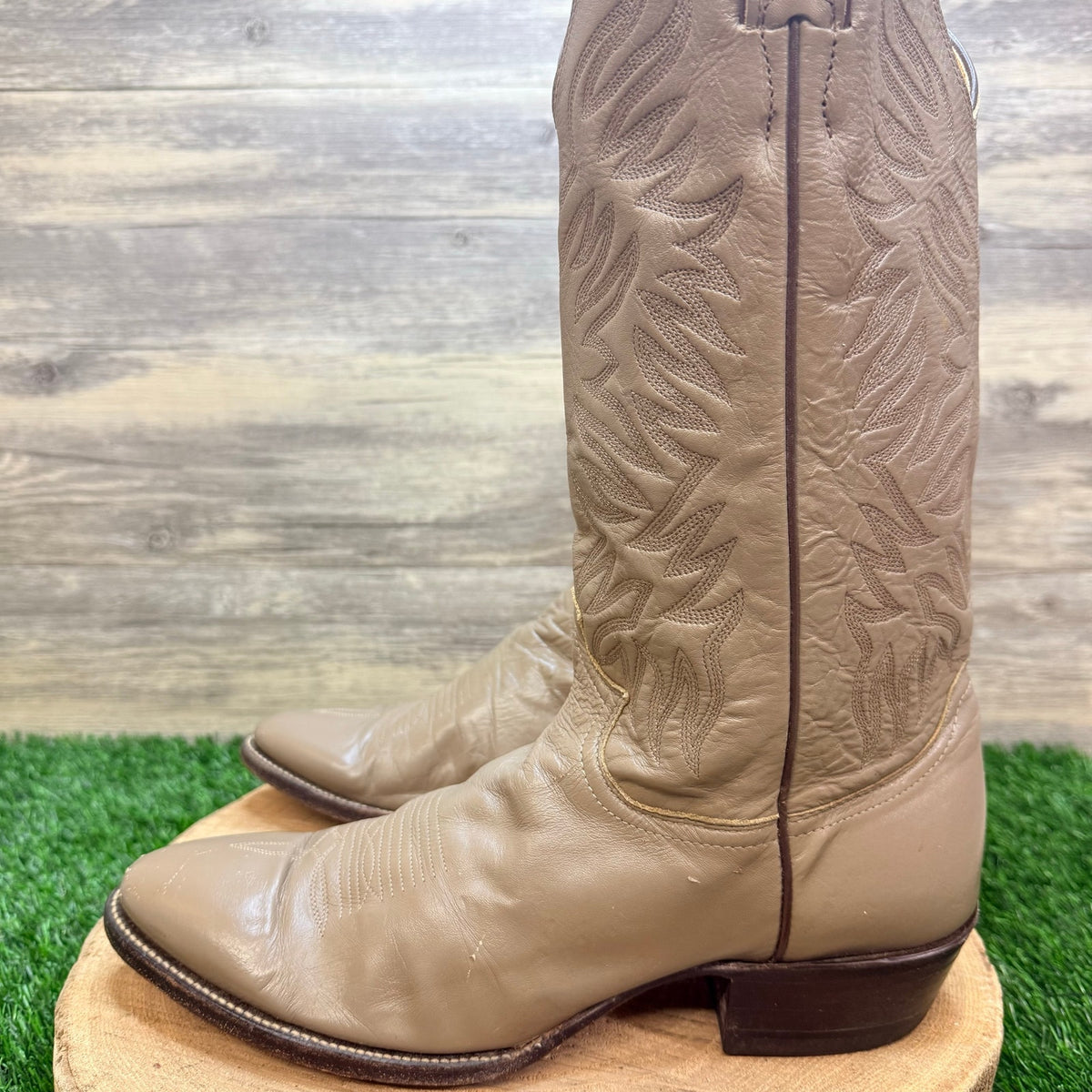 Justin Men - Size 10D - Vintage Taupe Western Cowboy Boots J306357