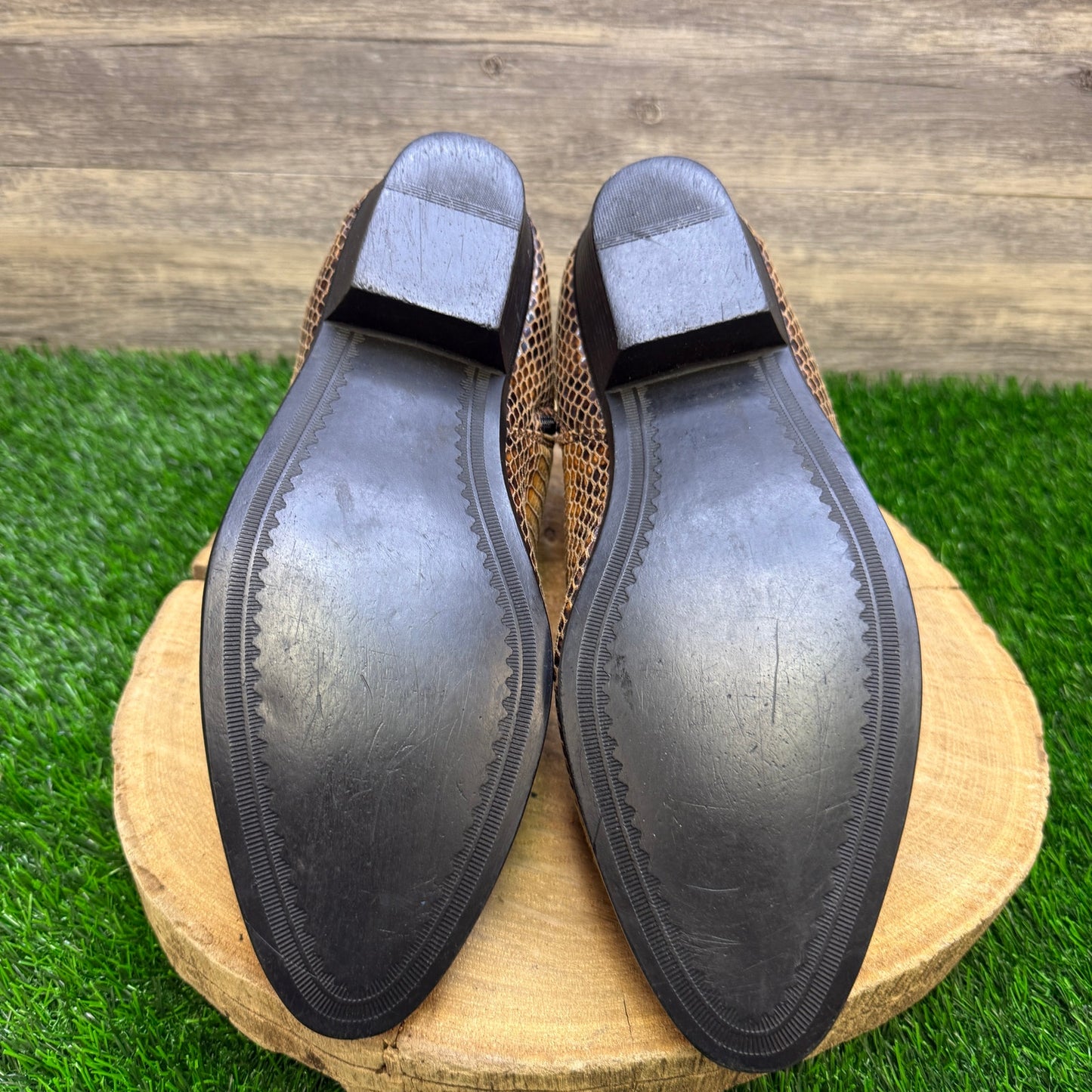 Bolano Men - Size 12 - Cognac Snake Print Ankle Zipper Boots Style Adder