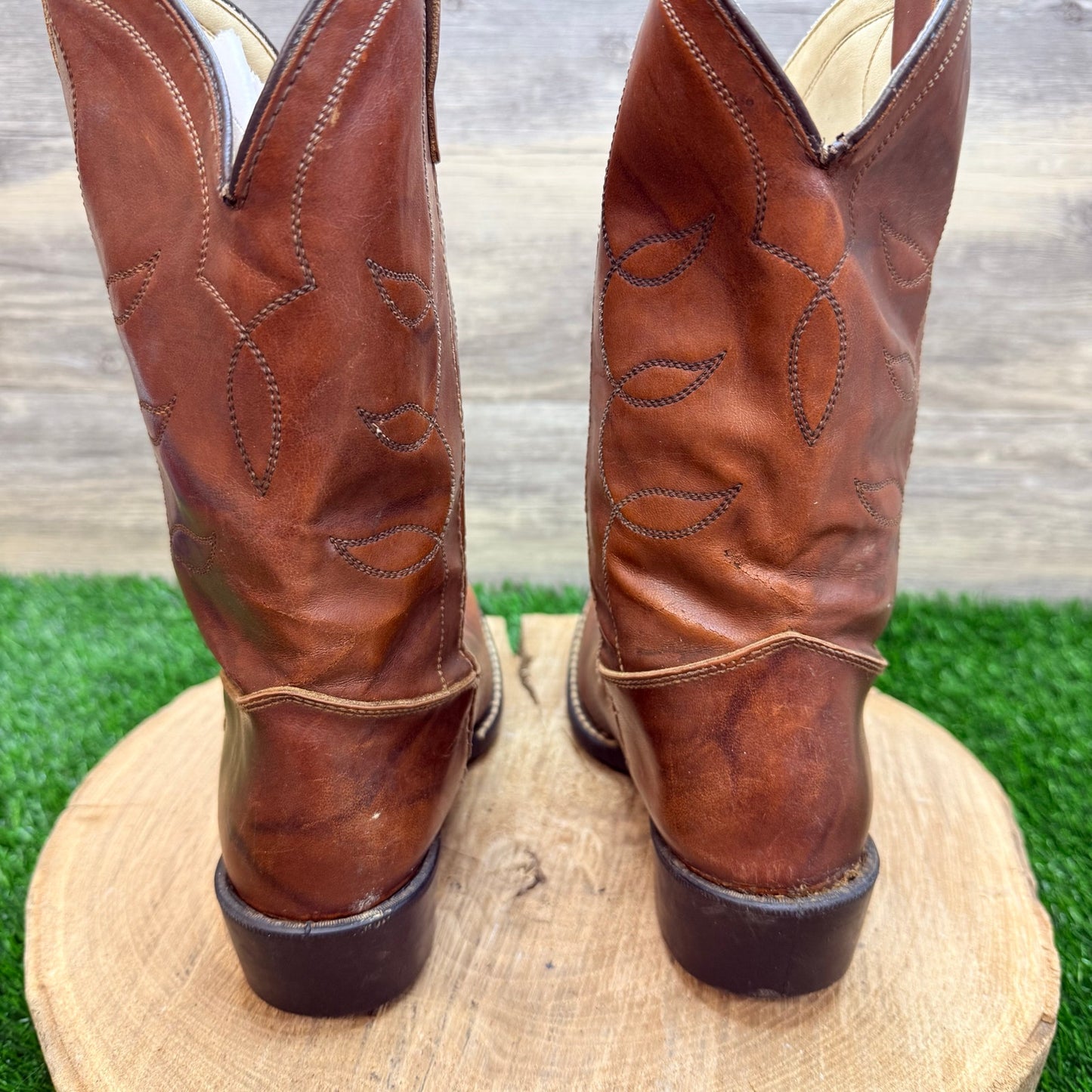 Acme Youth - Size 4.5D - Vintage Brown Western Cowboy Boots 5733