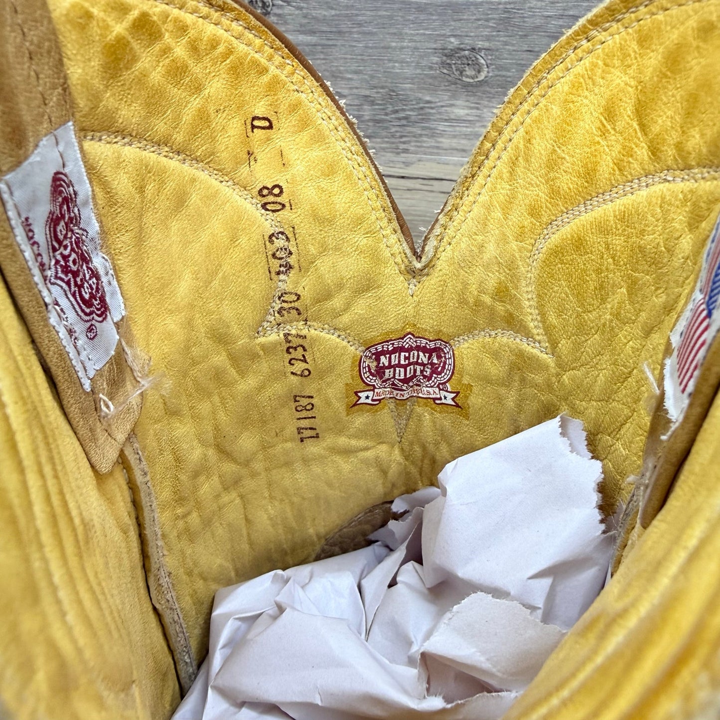Nocona Men - Size 8D - Vintage Sand Leather  Western Cowboy Boots 403