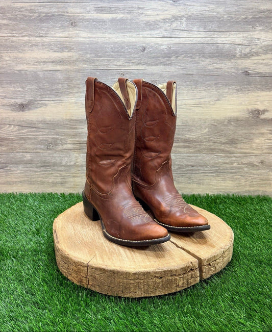 Acme Youth - Size 4.5D - Vintage Brown Western Cowboy Boots 5733