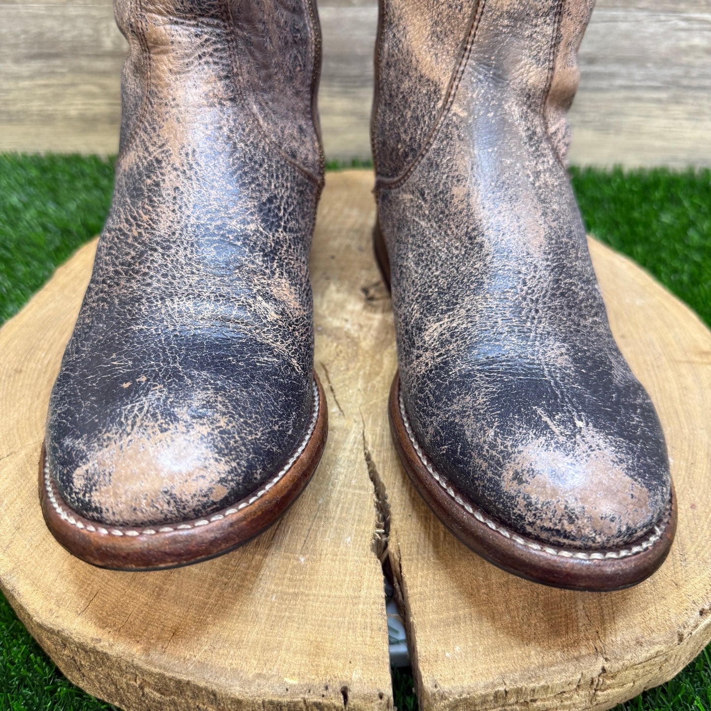 Bed Stu Women - Size 9 - Distressed Tan Riding Boots Style 0893