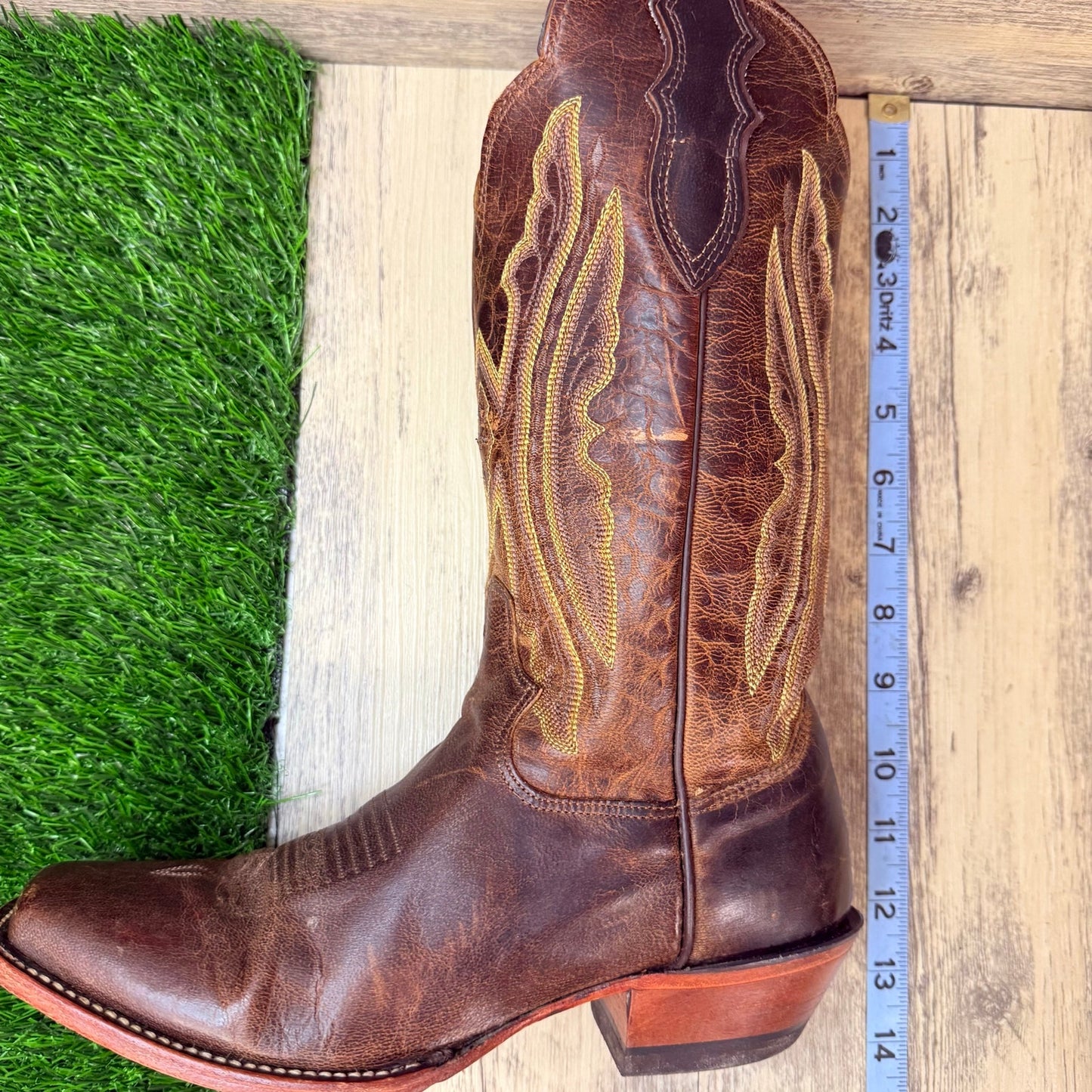 Justin Women - Size 7.5M - Chocolate Square Toe Western Cowboy Boots L2680