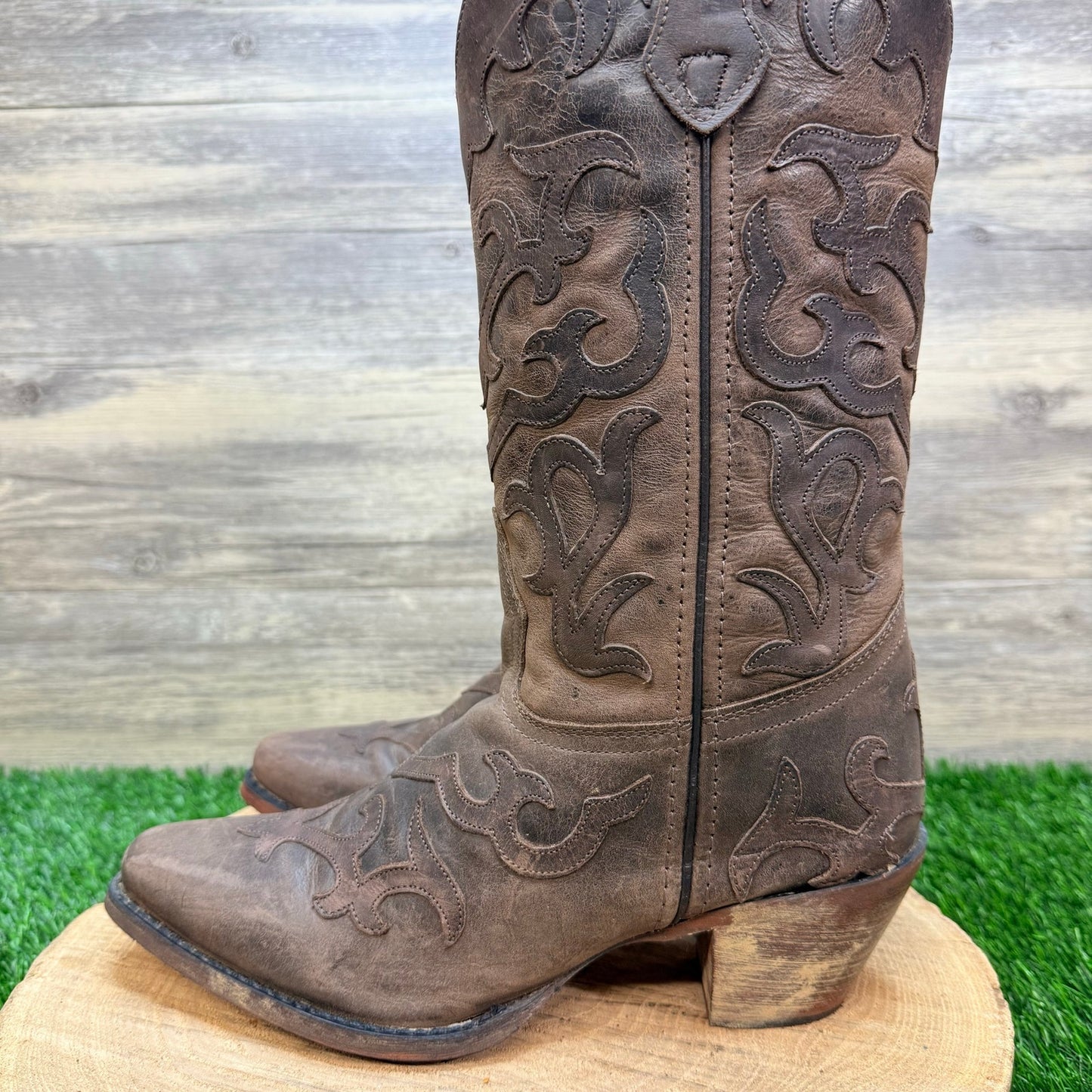 Dan Post Women - Size 9M - Chocolate Snip Toe Cowboy Boots Laredo 52344