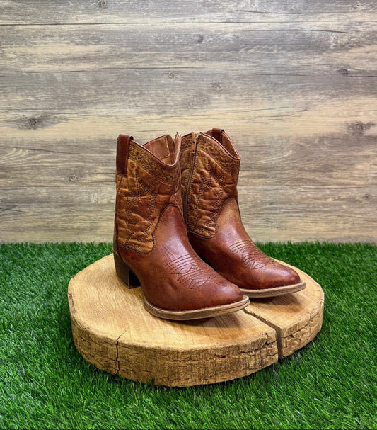 Coconuts Women - Size 7M - Brown Faux Leather Ankle Zipper Boots Style Pistol