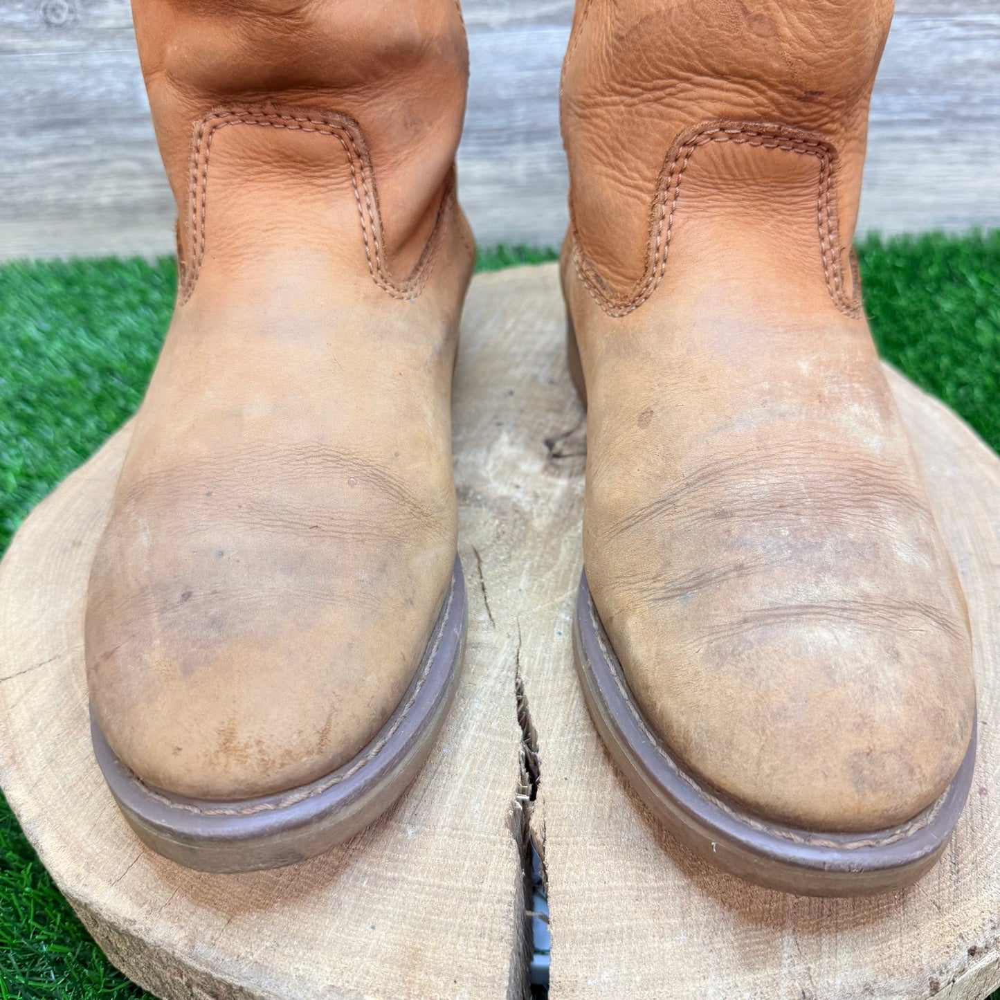 Brazos Men - Size 8.5M - Tan Suede Western Cowboy Boots MW1002