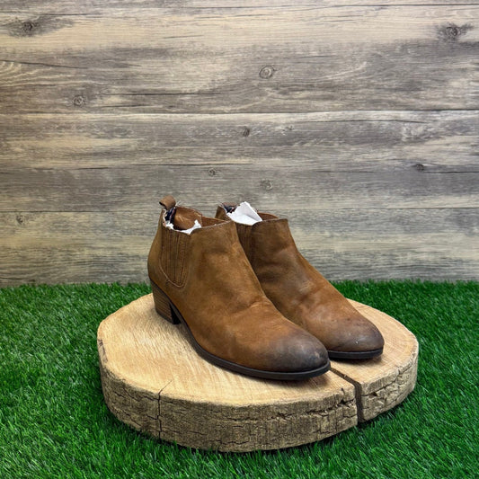 Tommy Hilfiger Women - Size 9.5M - Tan Suede Ankle Boots Style Twripley