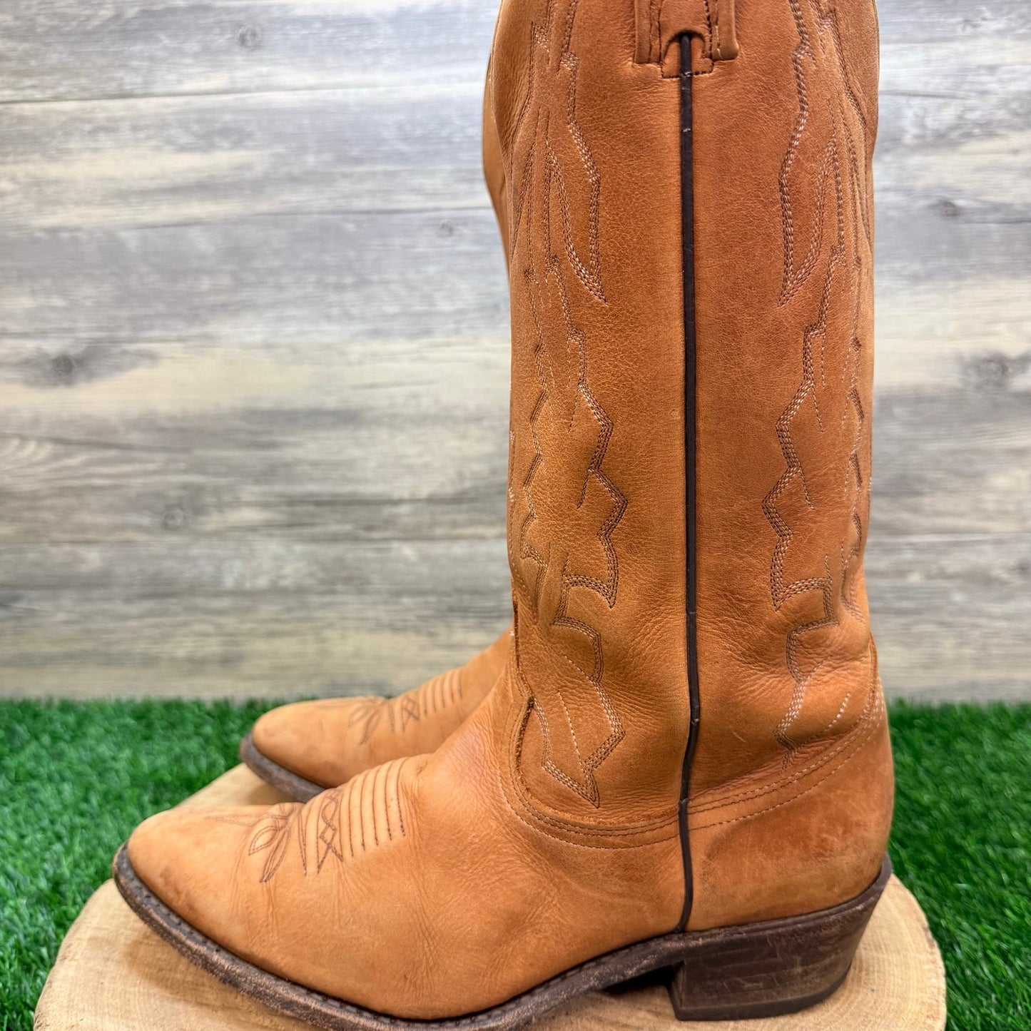 Dan Post Men - Size 9D - Tan Marlboro Western Cowboy Boots P2551