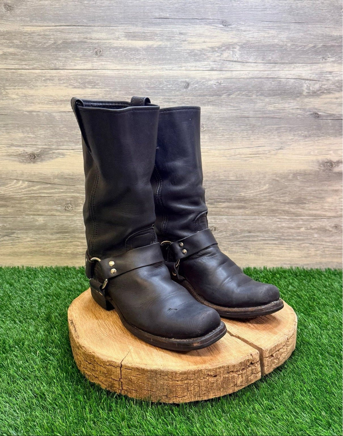 Frye Men - Size 7.5M - Black Harness Moto Boots 77295