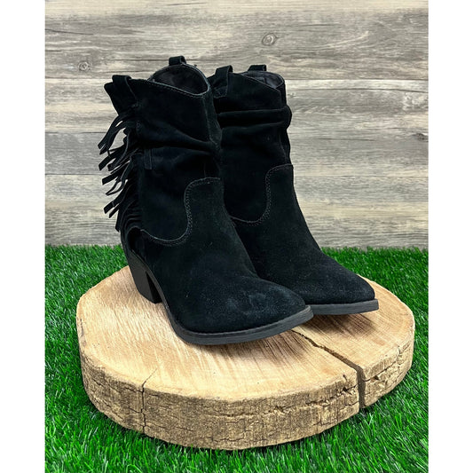 Limelight Women - Size 9 - Black Fringe Suede Boots Style Shania