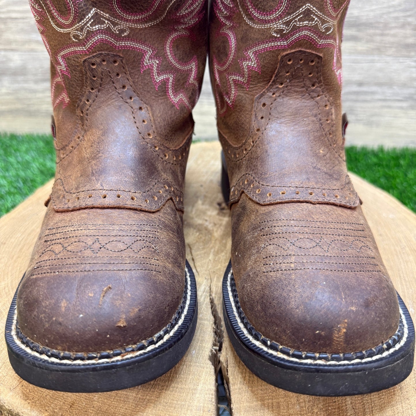 Justin Gypsy Women - Size 7.5B - Brown/Pink Cowboy Boots Style L9903
