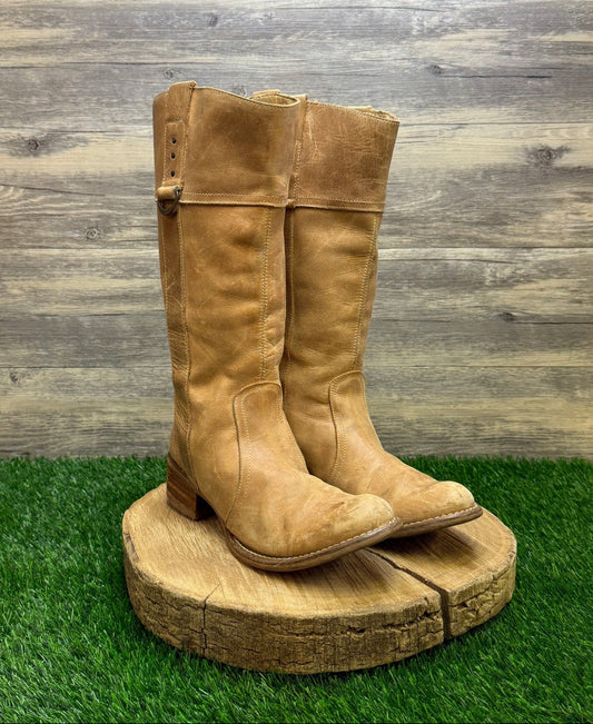 Destroy Women - Size 8 - Tan Tall Moto Boots