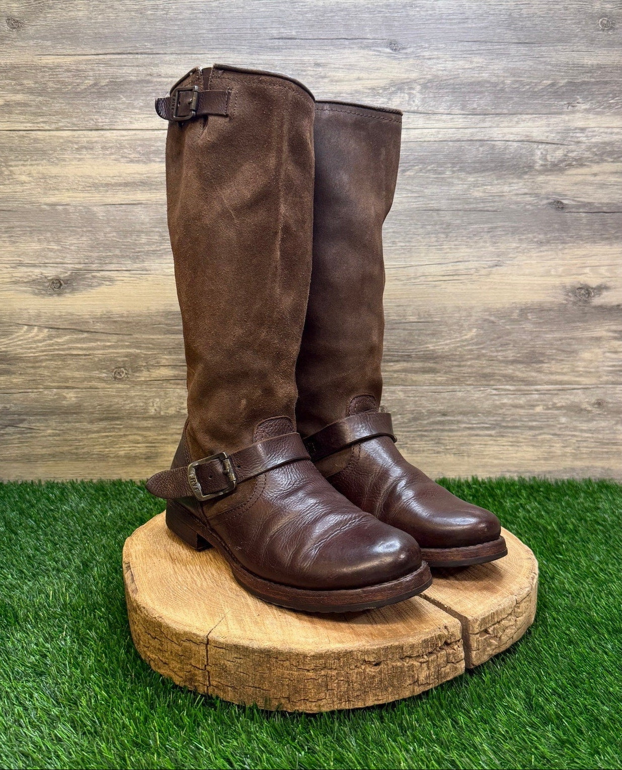 Frye Women - Size 9B - Dark Brown Suede Riding Boots Style 76607