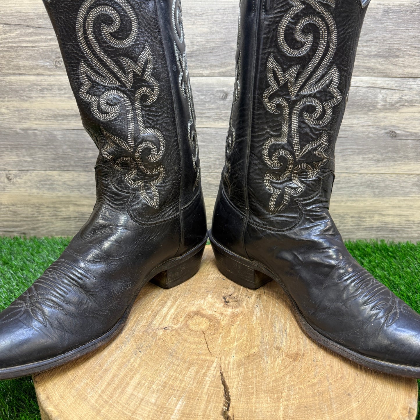 Justin Men - Size 10D - Black London Cowboy Boots Style 1409