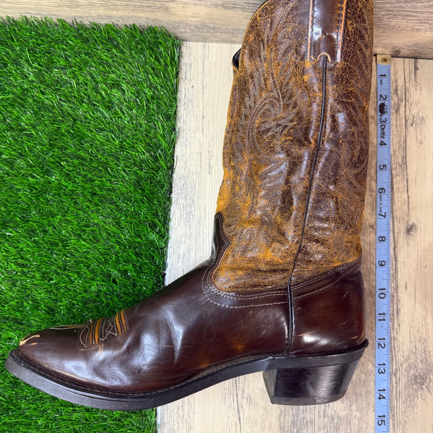 Texas Men - Size 11D - Vintage Brown Western Cowboy Boots Style 3459