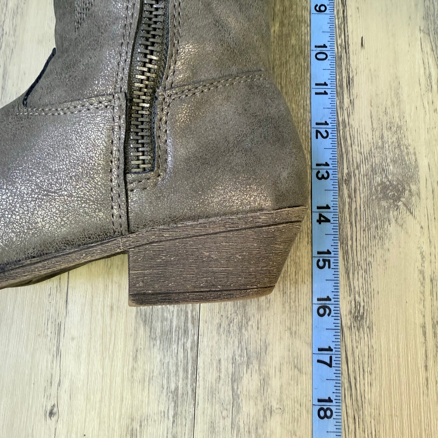 Rampage Women - Size 7.5 - Metallic Faux Leather Tall Cowboy Boots Telula