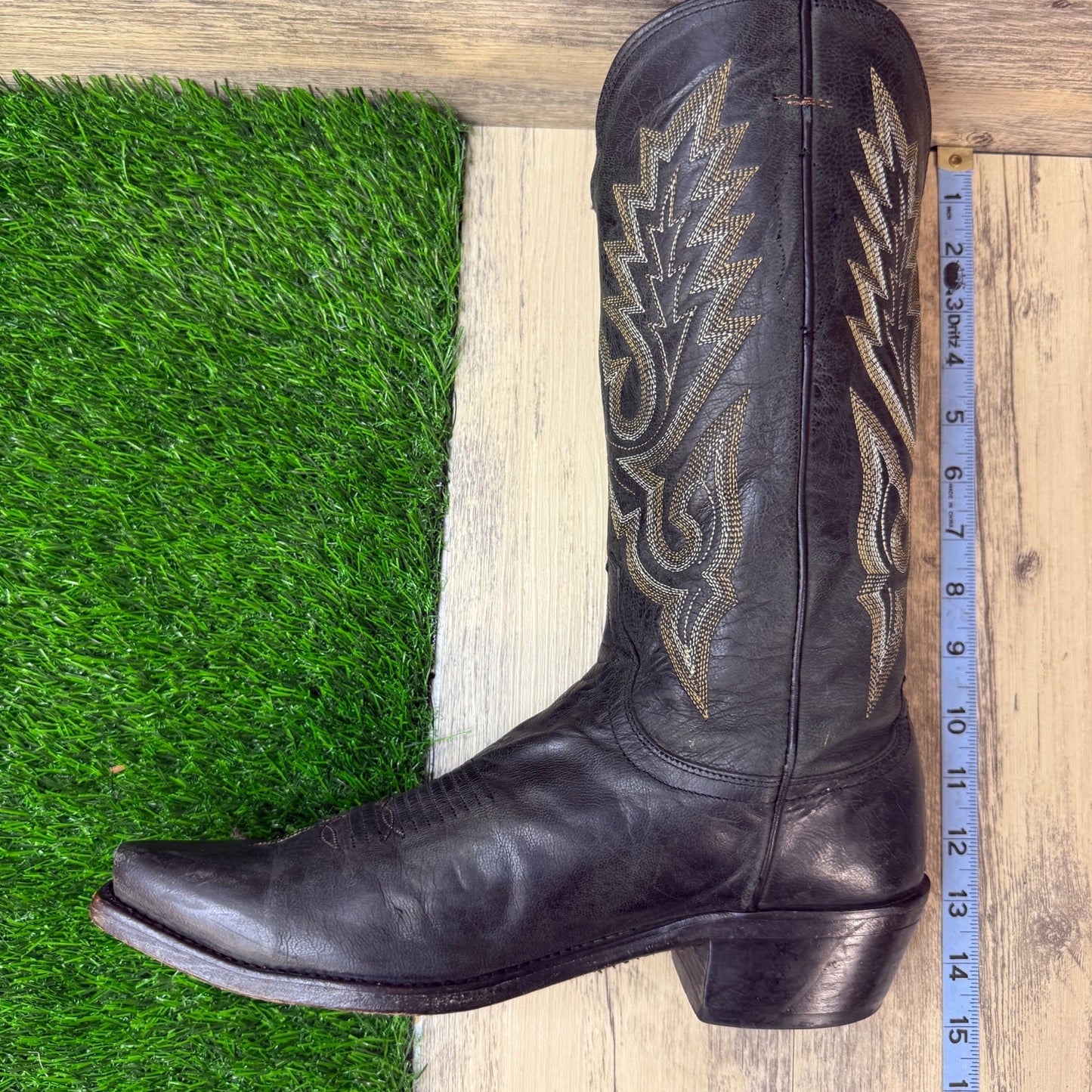 Lucchese Men - Size 9D - Black Western Cowboy Boots Style M1007