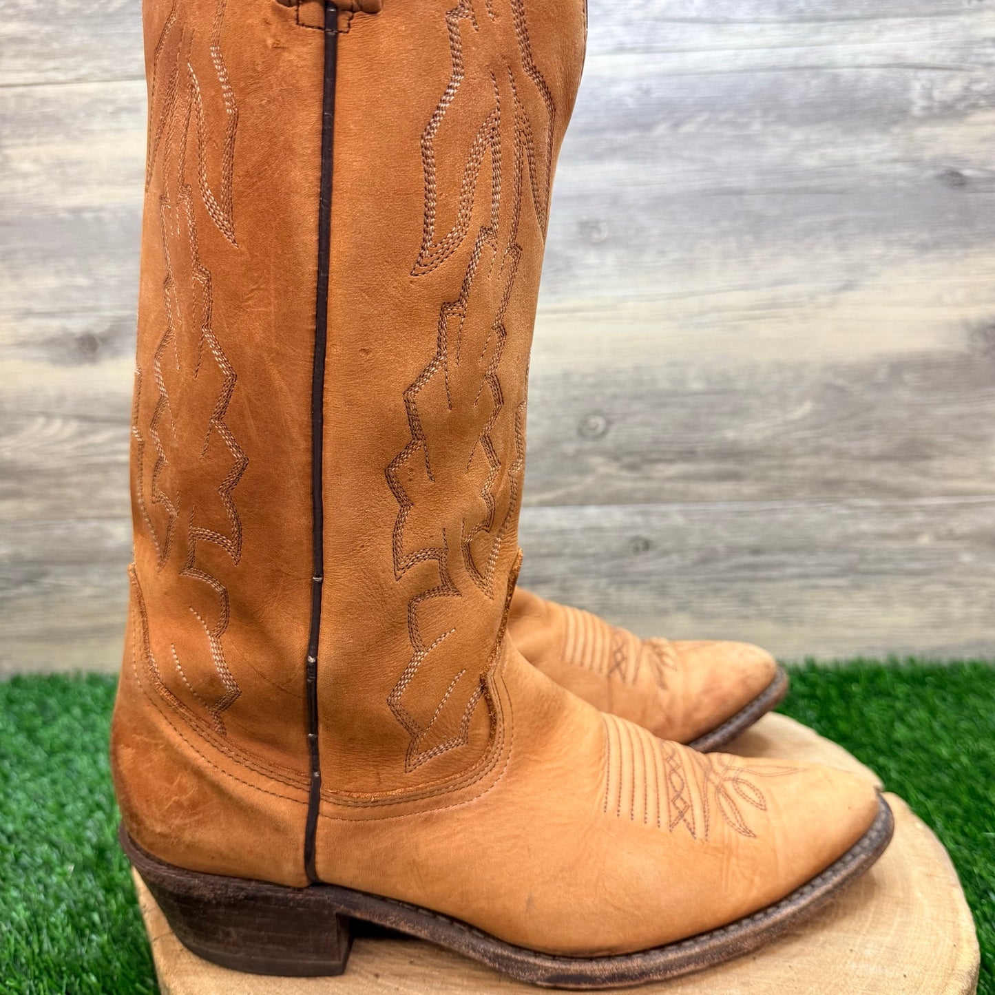 Dan Post Men - Size 9D - Tan Marlboro Western Cowboy Boots P2551