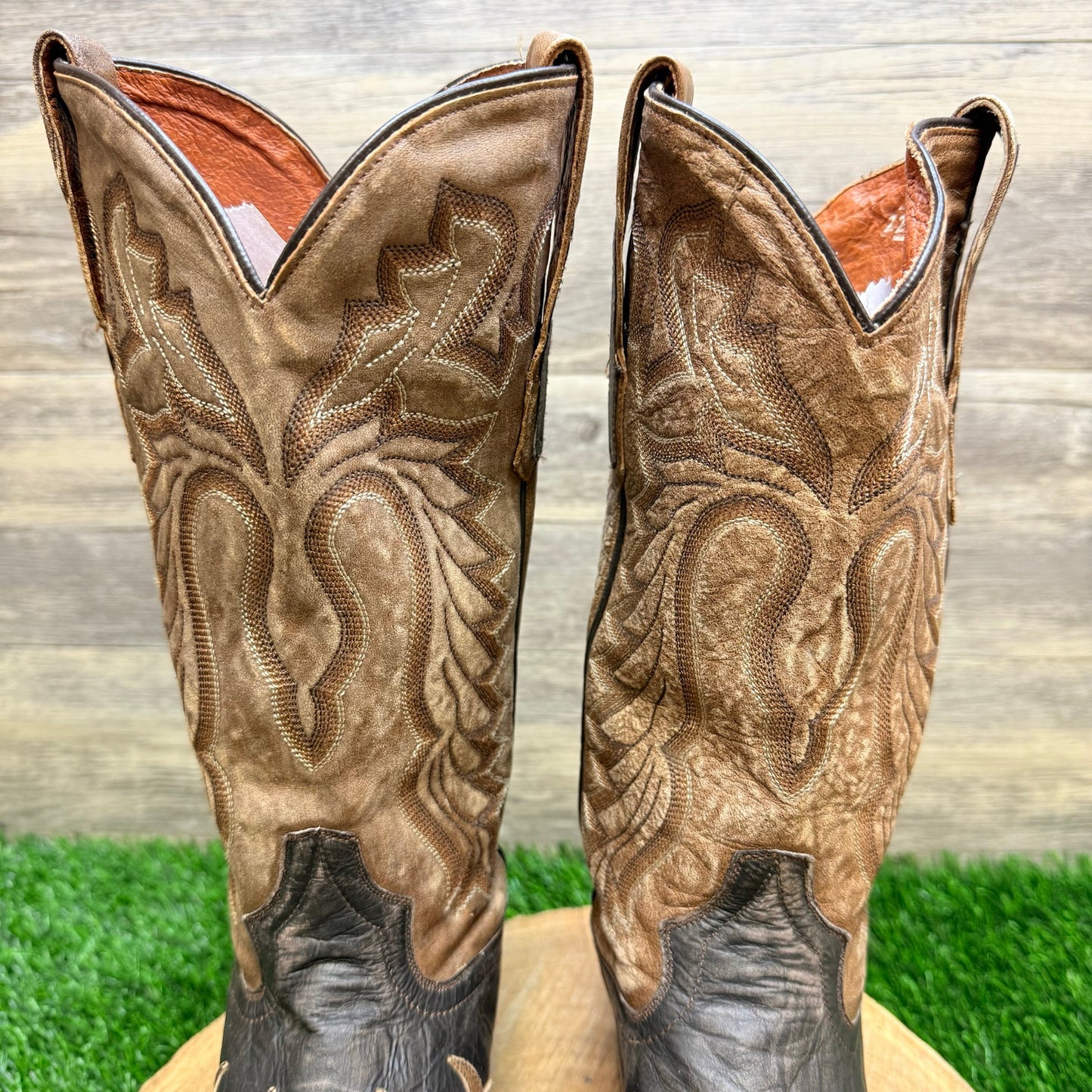 Dan Post Men - Size 7.5D - Black/Brown Lucky Break Cowboy Boots DP2249