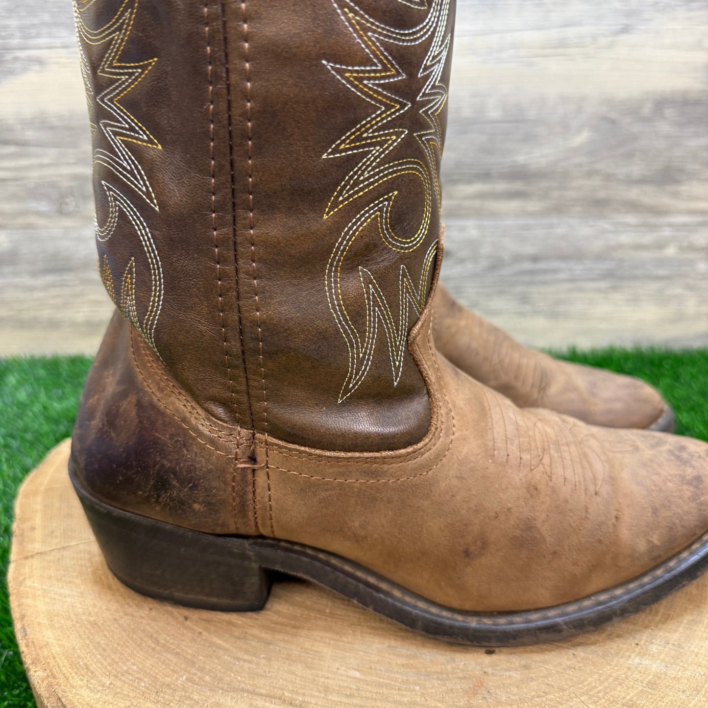 Shoe Department Men - Size 7.5D - Two Tone Brown Western Cowboy Boots 05168