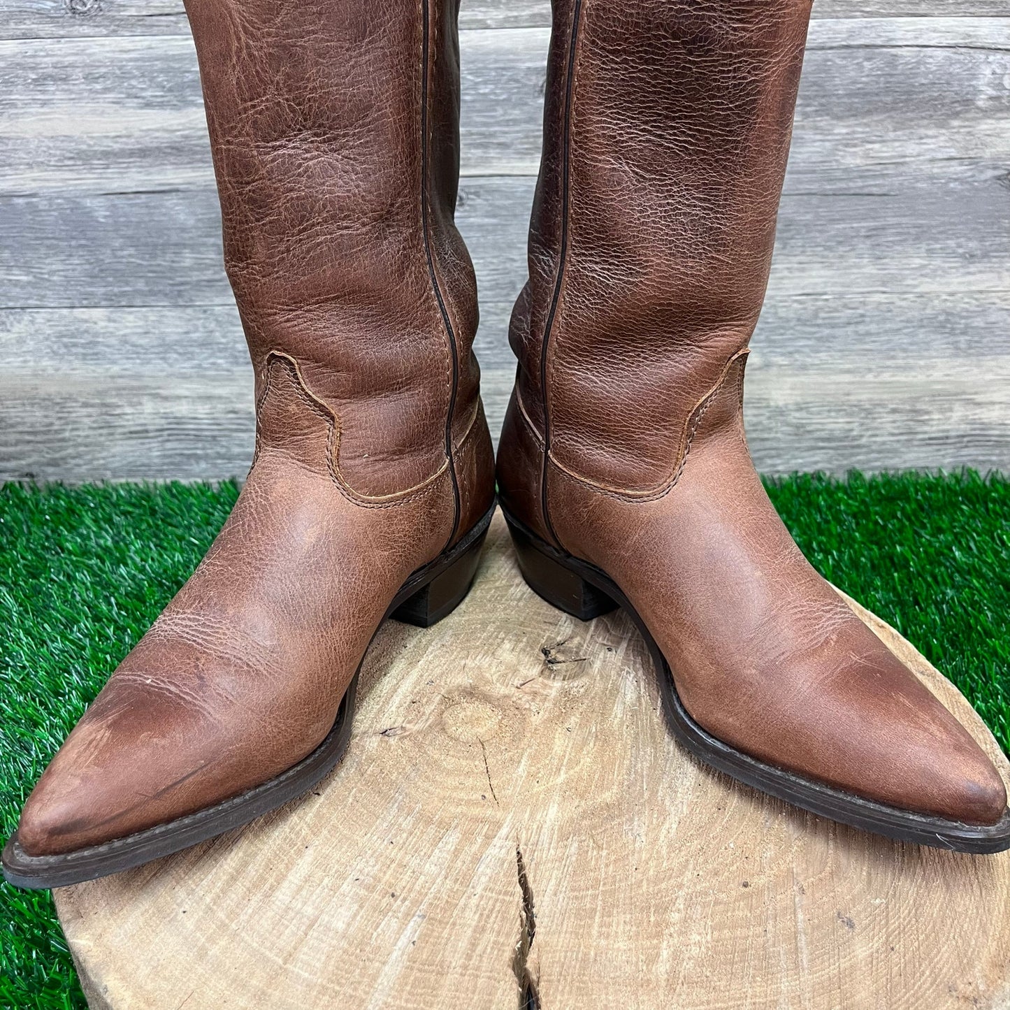 Capezio Women - Size 6.5M - Vintage Brown Fringe Conchos Cowboy Boots 89280