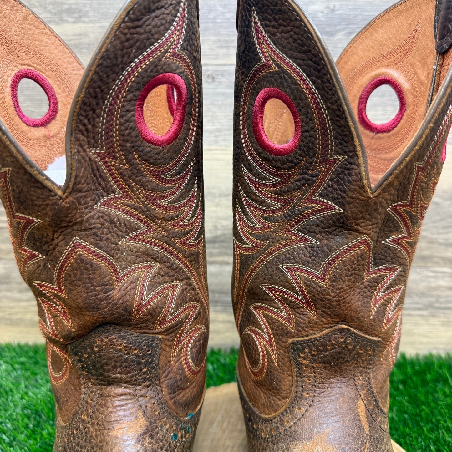 Ariat Men - Size 13D - Brown/Red Square Toe Western Cowboy Boots Style 10012788