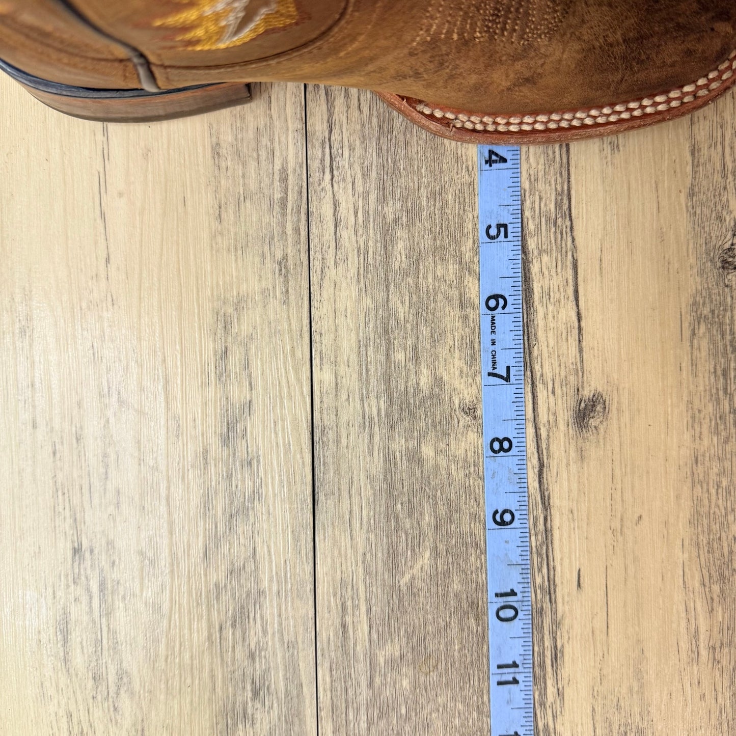 McAllen Youth - Size 5 - Tan Square Toe Western Cowboy Boots 208862