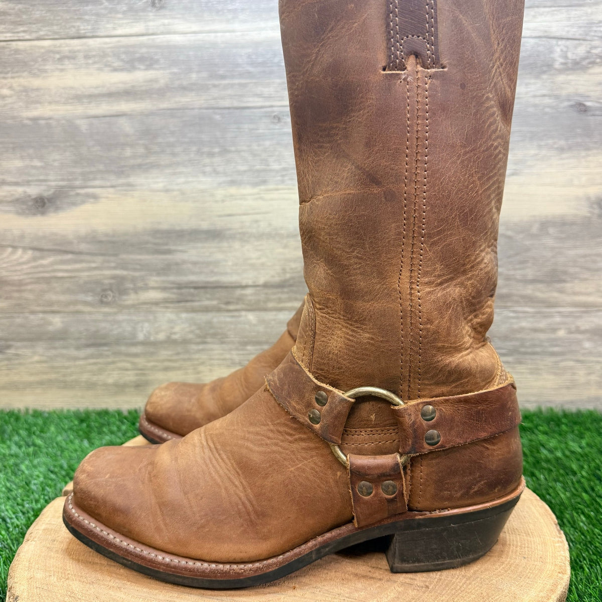 Frye Women - Size 8.5M - Brown Leather Harness Moto Boots 77300