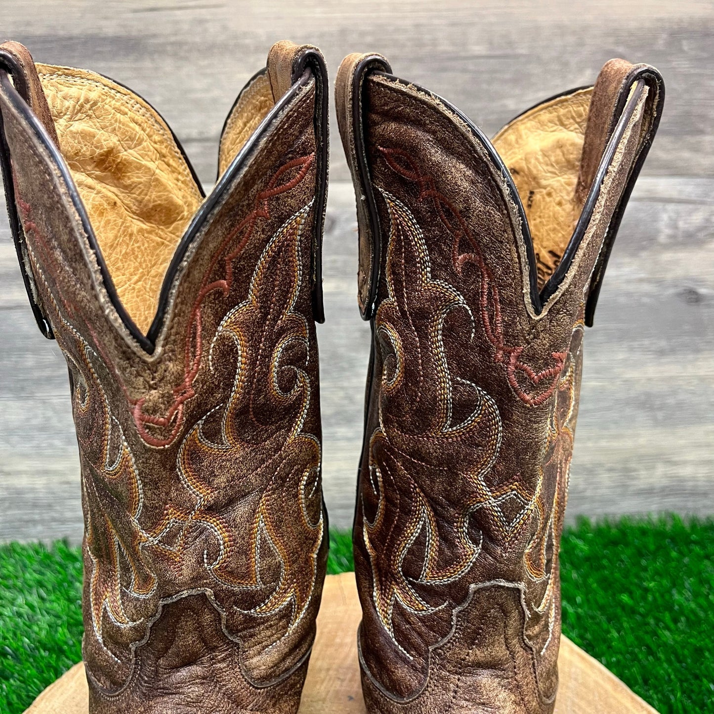 Tony Lama Women - Size 6B - Brown Snip Toe Cowboy Boots Style Vaquero