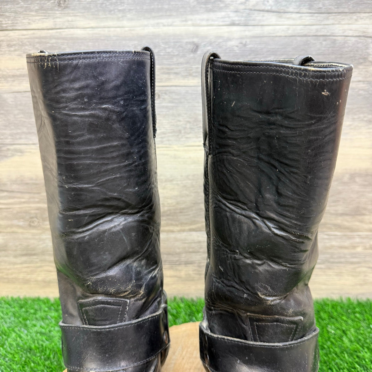 Tony Yong Men - Size 11 - Black Harness Engineer Handmade Moto Boots