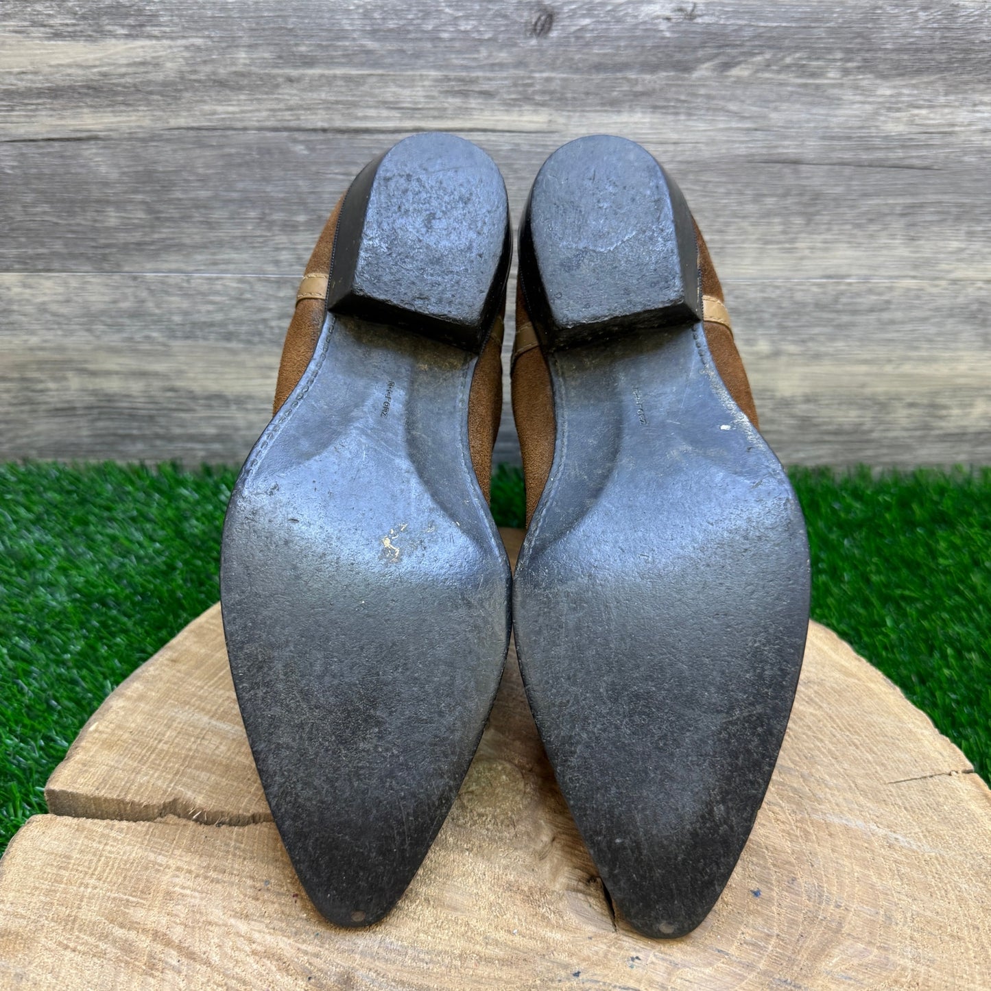 Unknown Youth - Size 5 - Vintage Tan Suede Cowboy Boots