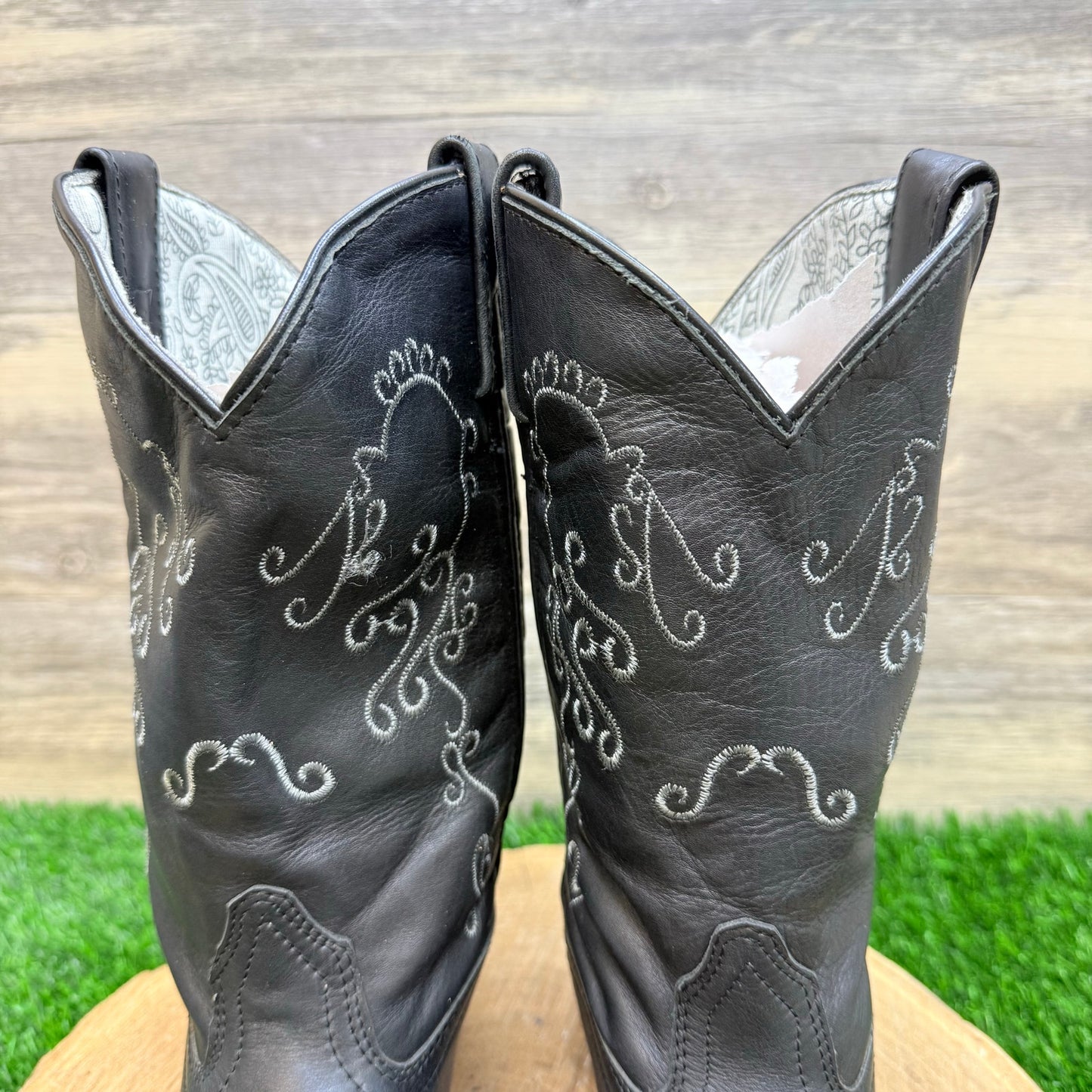 Smoky Mountain Youth - Size 4R - Black Soft Leather Snip Toe Cowboy Boots 3864Y