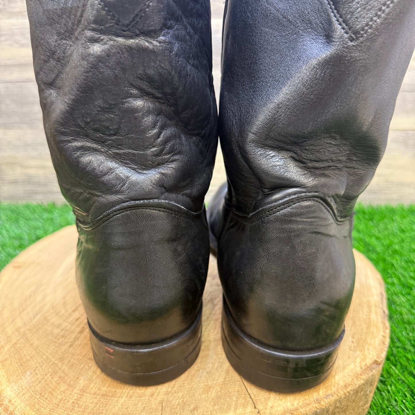 Justin Men - Size 10EE - Black Roper Cowboy Boots Style 3620