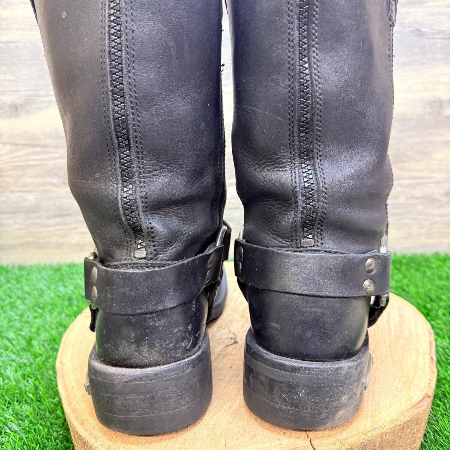 Milwaukee Men - Size 8D - Black Harness Moto Riding Boots MB410