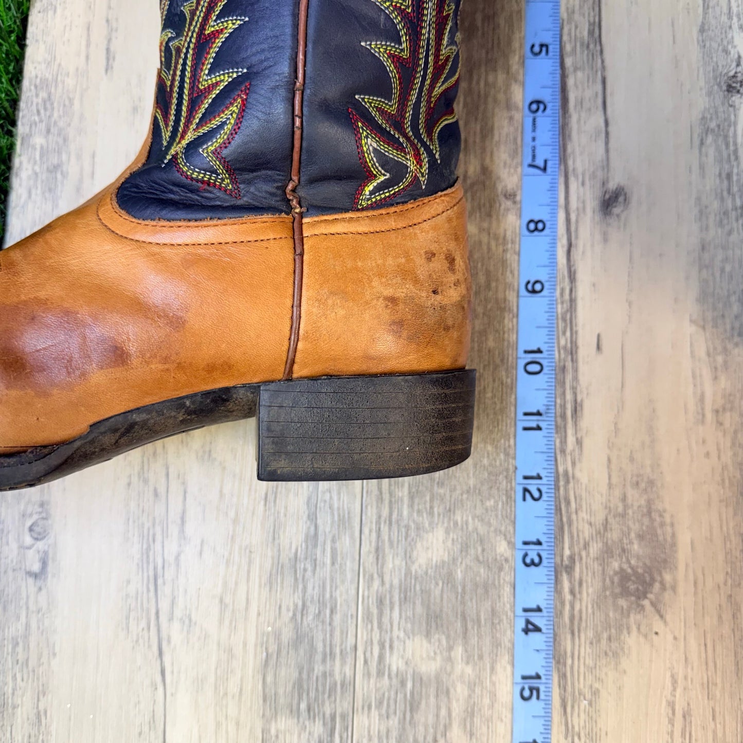 Tony Lama Women - Size 7B - Tan/Black Cowboy Boots 1060
