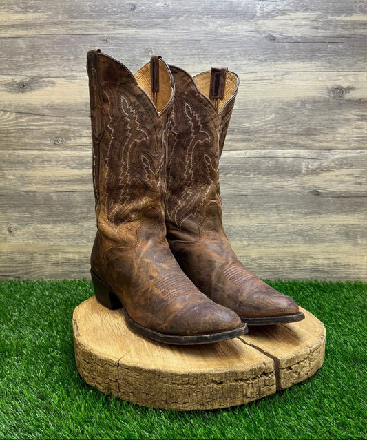 JB Dillon Men - Size 10D - Brown Goat Skin Cowboy Boots Style JBM3205