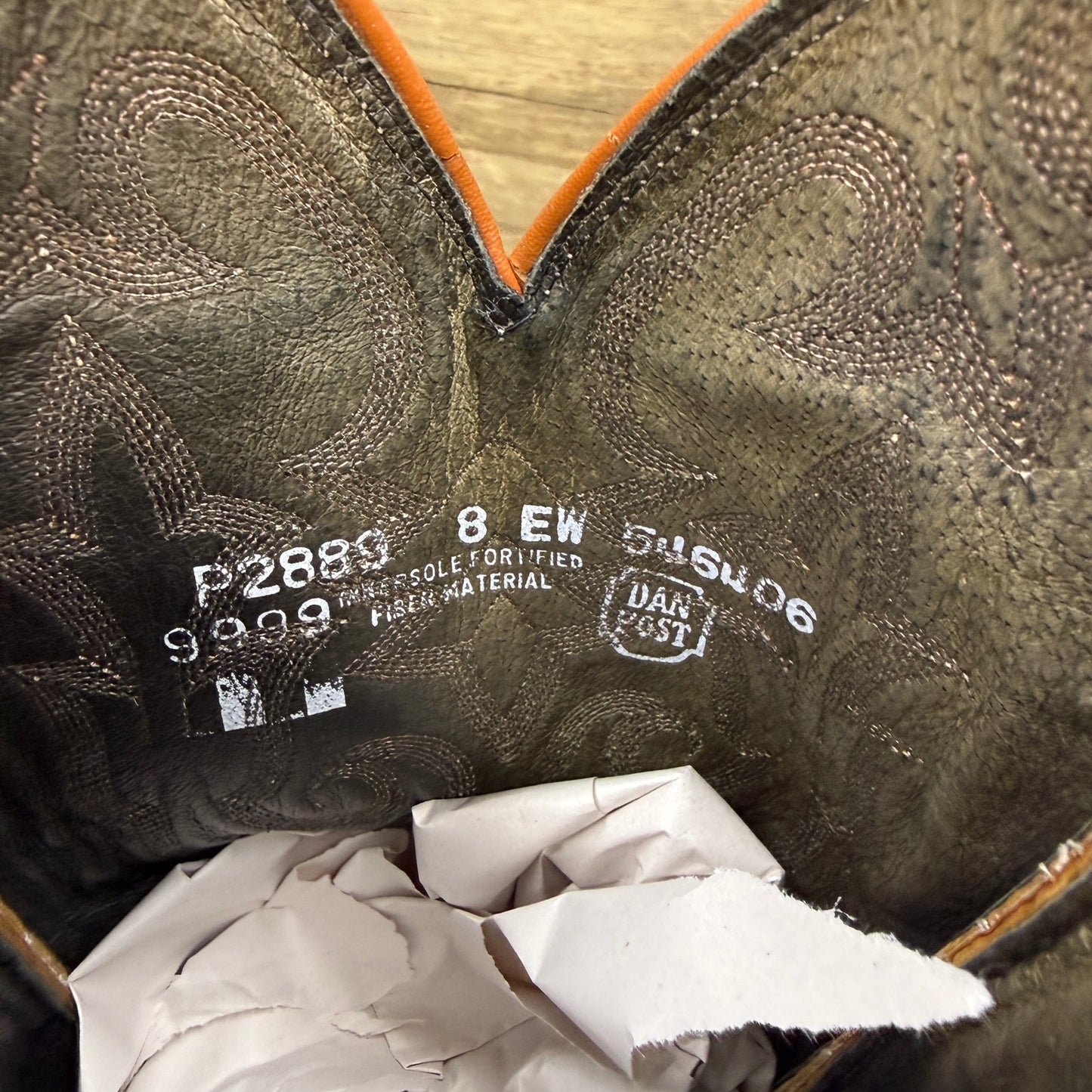 Dan Post Men - Size 8EW - Vintage Tan Smooth Ostrich Western Cowboy Boots P2889