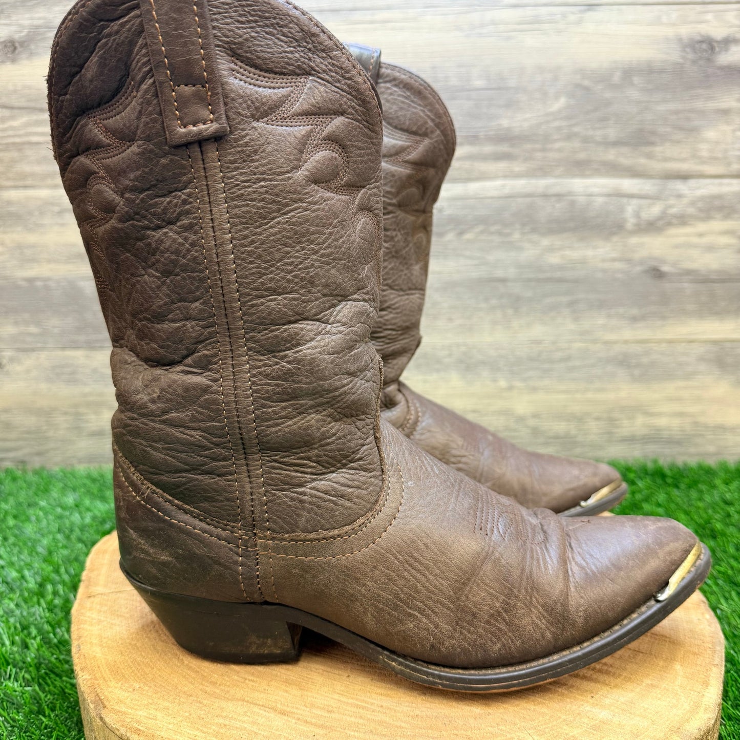 Masterson Women - Size 8M - Brown Soft Leather Toe Plate Cowboy Boots RB888