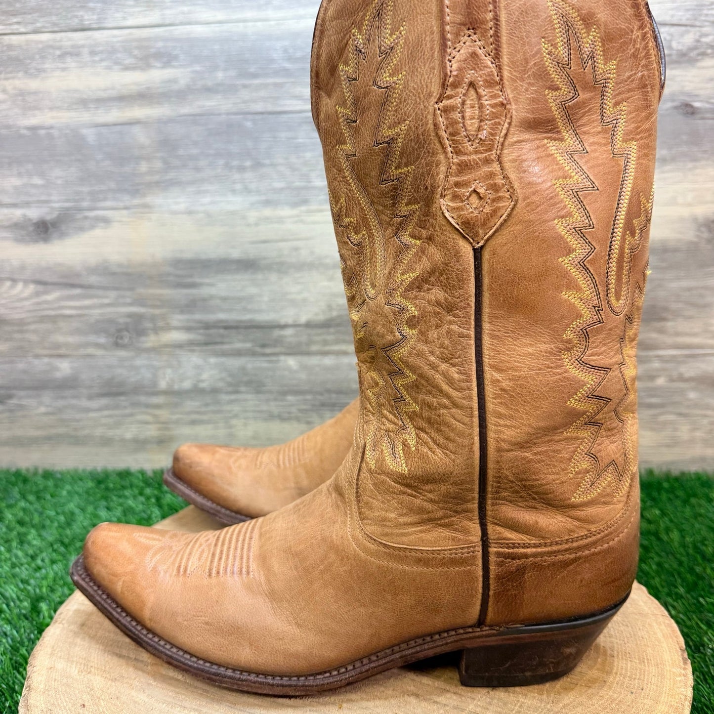 Old West Women - Size 10 - Beige Flame Western Cowboy Boots LF1529