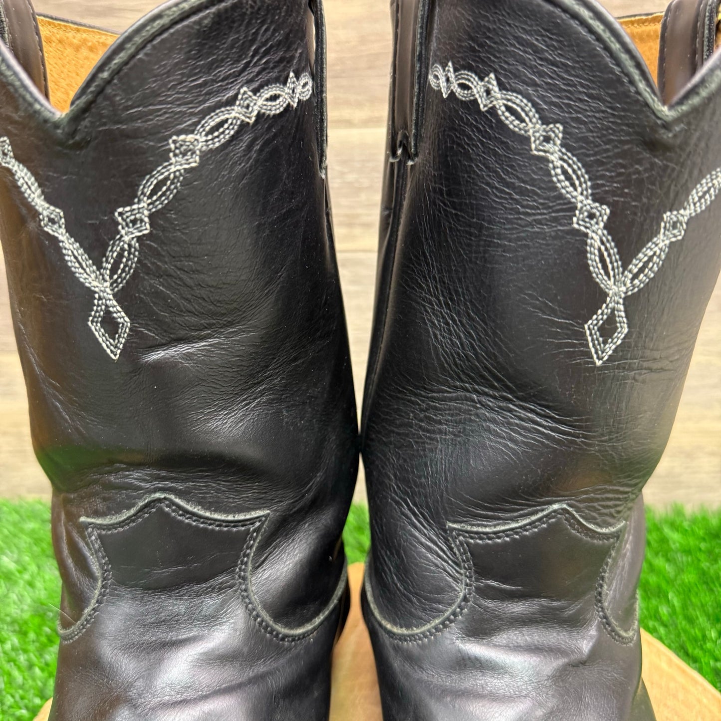 Justin Men - Size 10.5EE - Black Brock Roper Cowboy Boots Style 3233