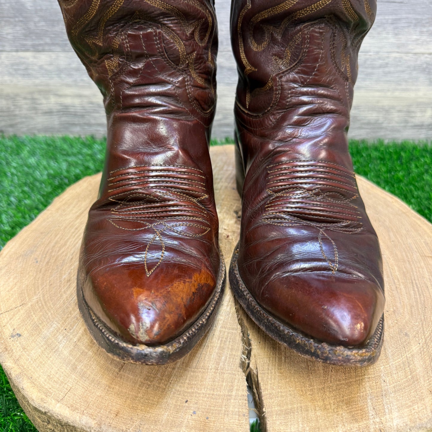 Dan Post Men - Size 8D - Vintage Copper Soft Leather Cowboy Boots Style 6851