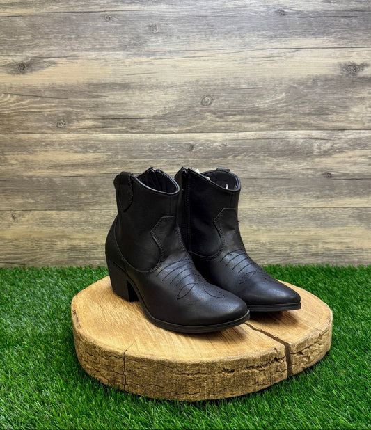 Rampage Women - Size 7.5M - Black Faux Leather Ankle Zipper Boots Whendl