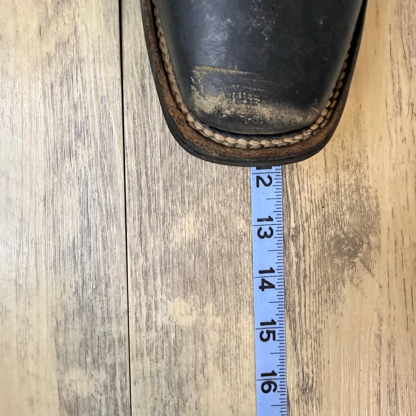 El General Men - Size 8.5 - Black Longhorn Square Toe Cowboy Boots 1803