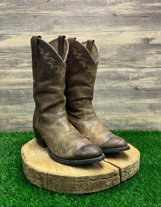 Ariat Men - Size 10D - Brown Pull On Cowboy Boots Style 34625