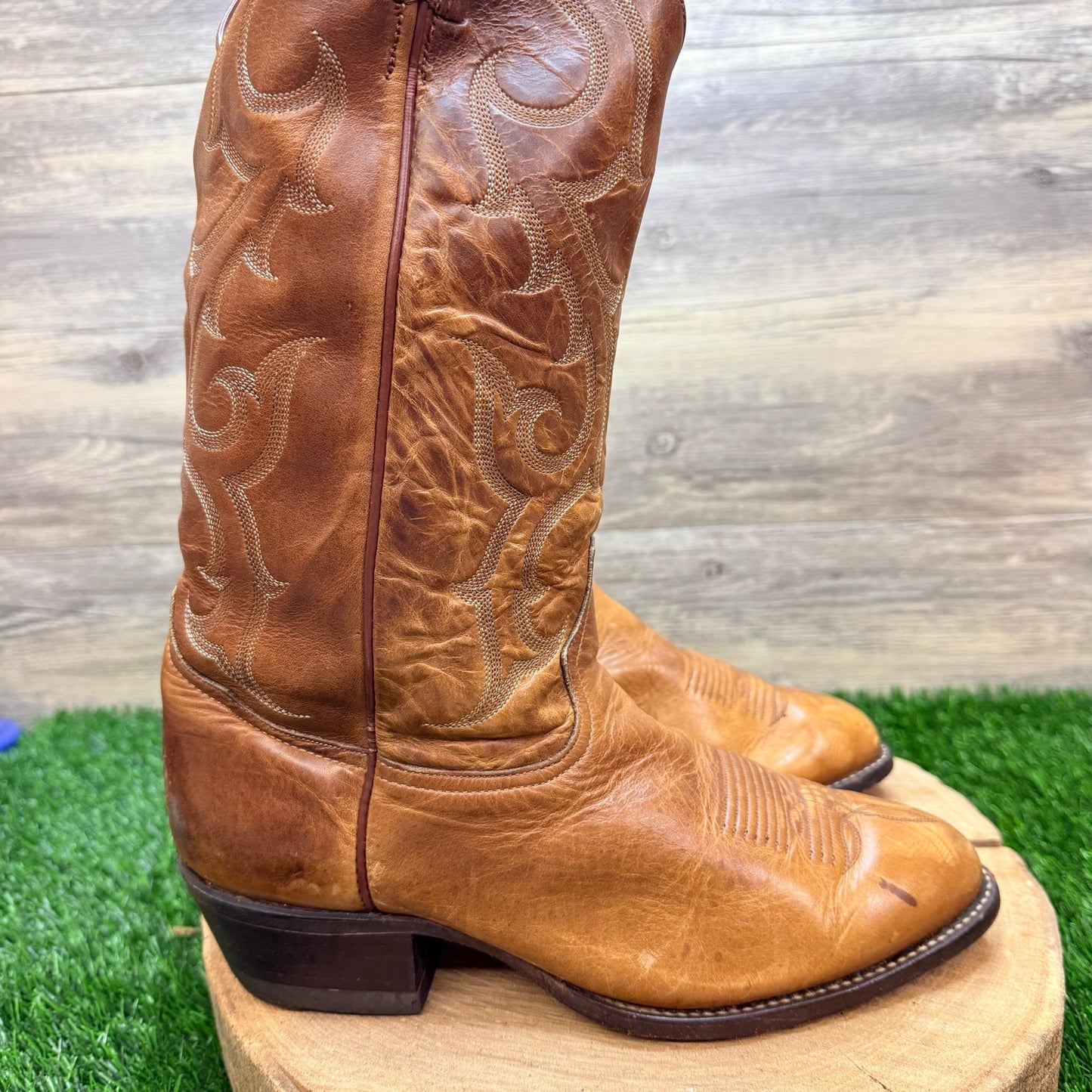Tony Lama Men - Size 8.5D - Tan Western Cowboy Boots C7830