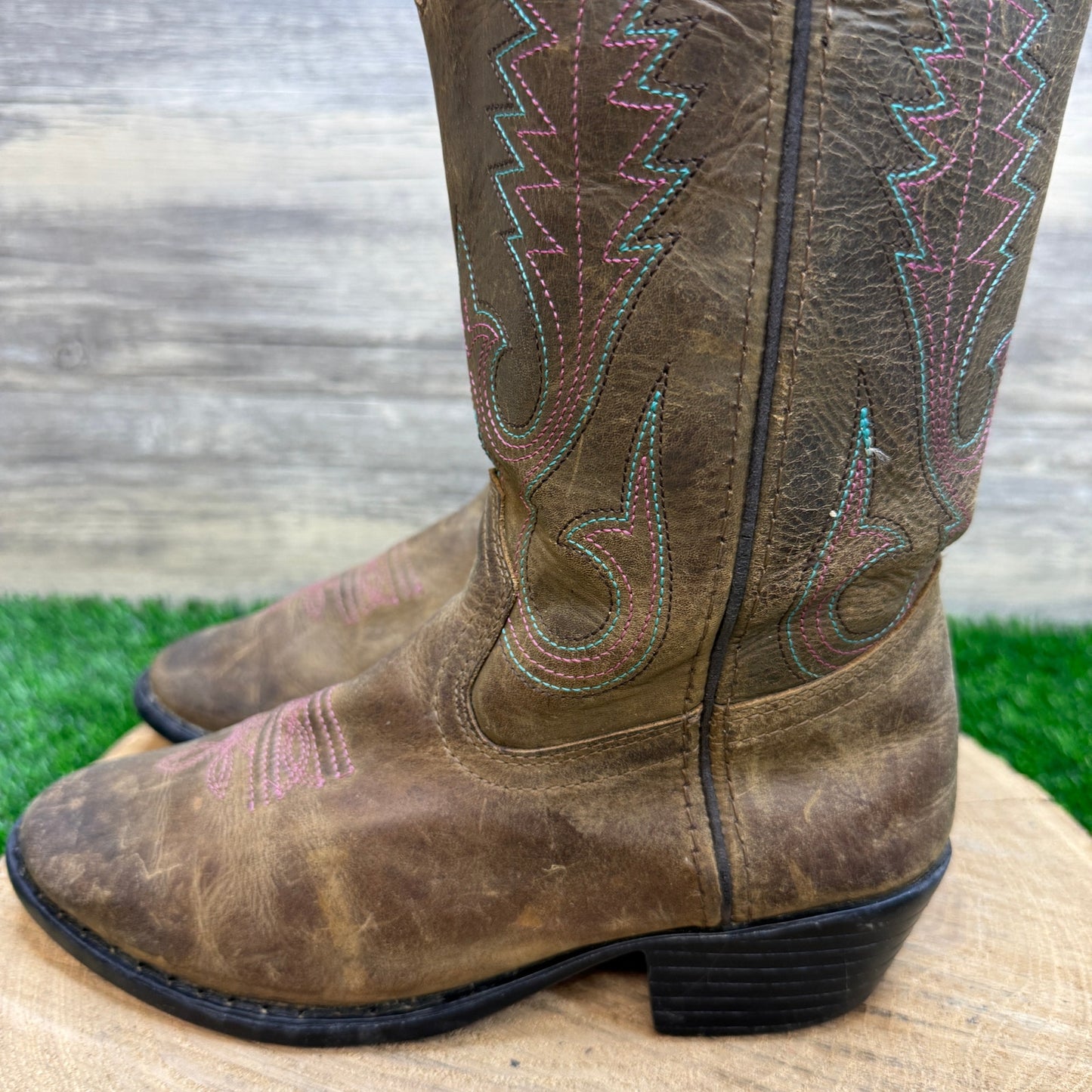 Smoky Mountain Youth - Size 4D - Tan/Pink Cowboy Boots Style 3531Y
