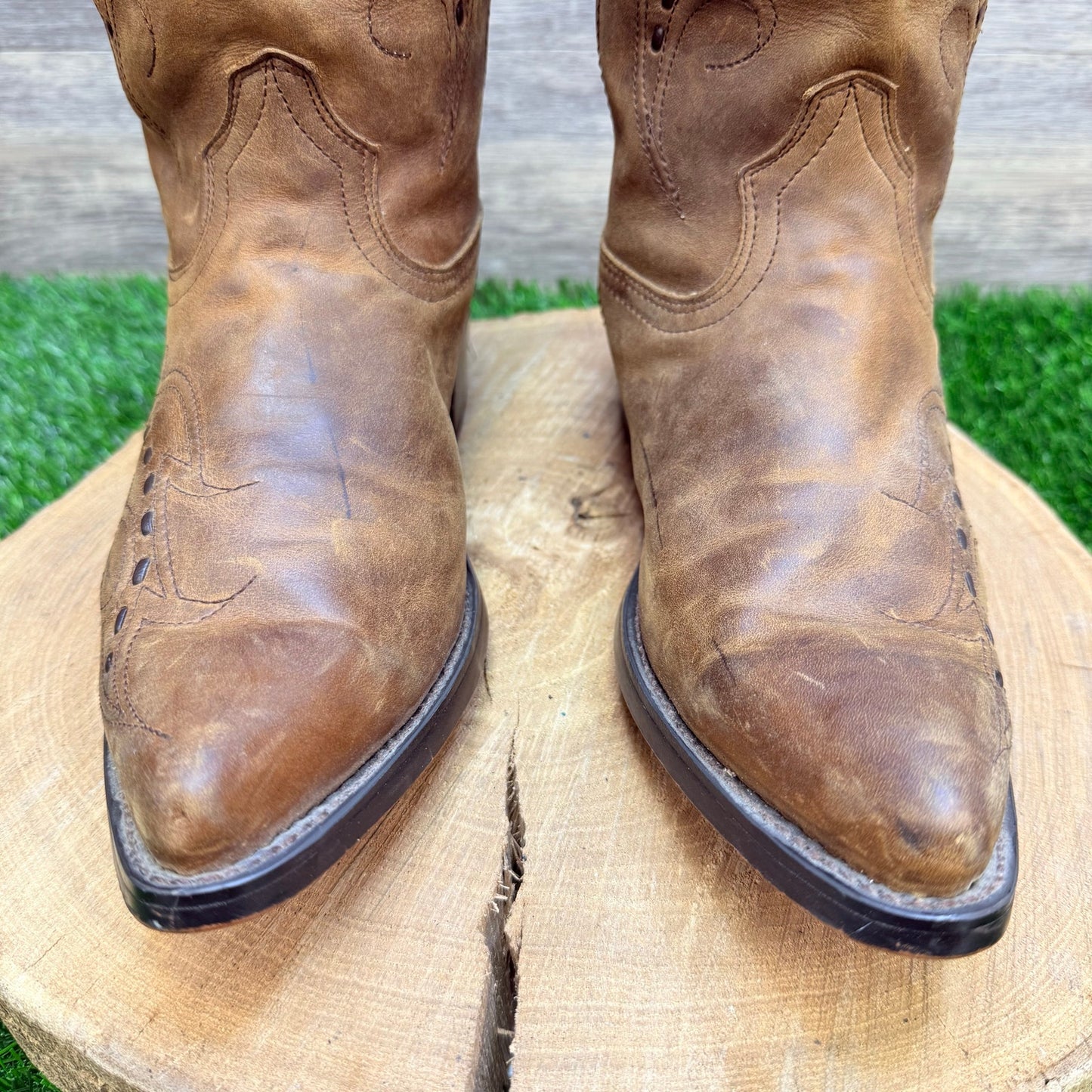 Durango Men - Size 8EE - Brown Whip Stitch Cowboy Boots DB582