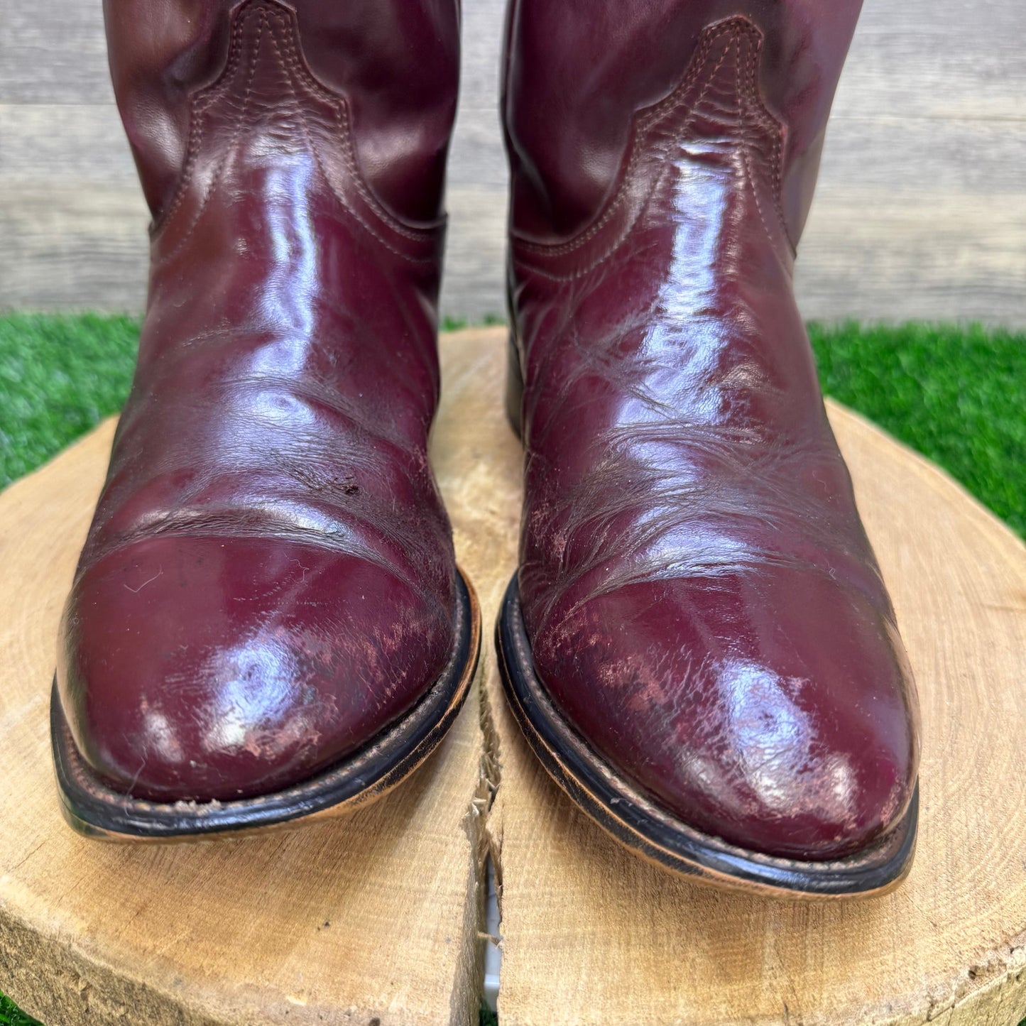 Laredo Men - Size 10.5D - Vintage Burgundy Roper Cowboy Boots Style 7937